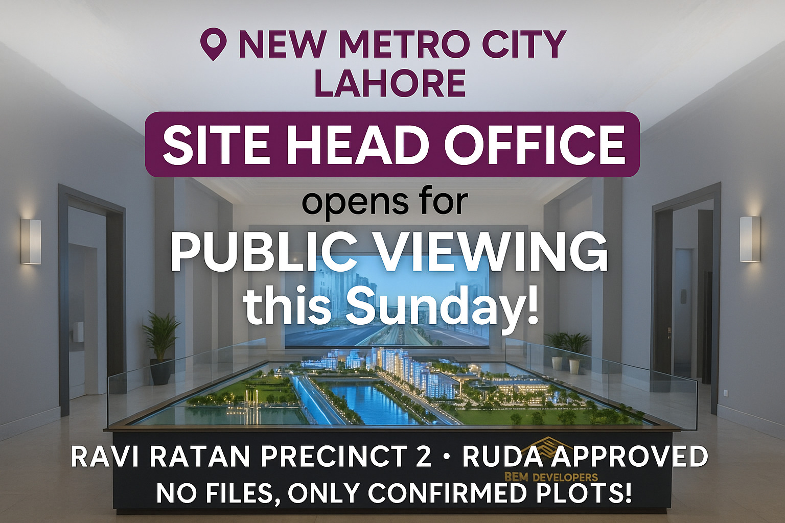 Step Into the Future: Visit New Metro City Lahore’s Site Head Office This Sunday!