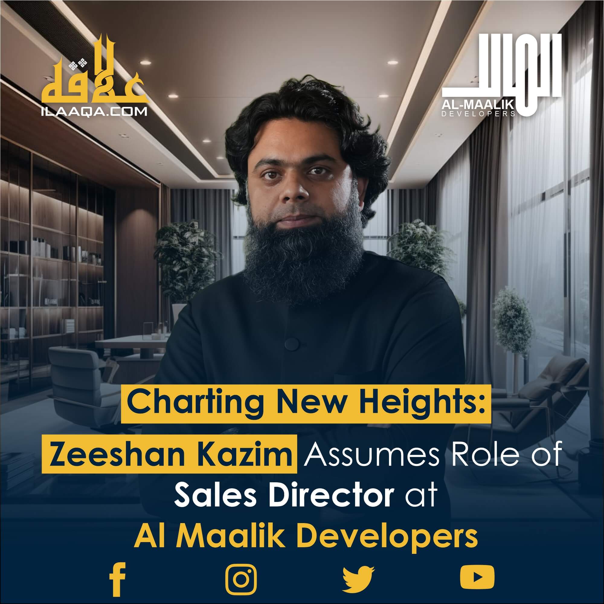 Zeeshan Kazim Appointed as Sales Director at Al Maalik Developers for Upcoming “Al Maalik Town” Project