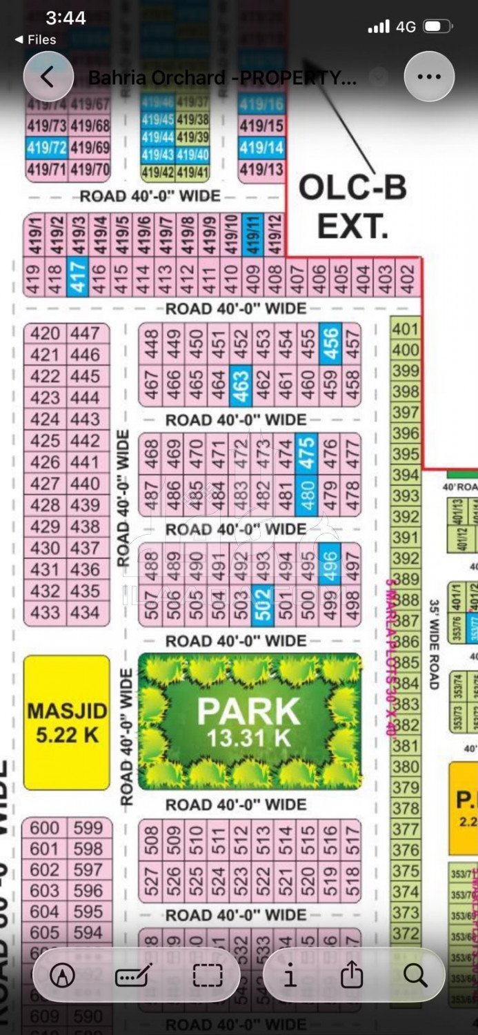 8 Marla Plot for sale in OLC-B Block, Bahria Orchard, Lahore - (ID-15805)