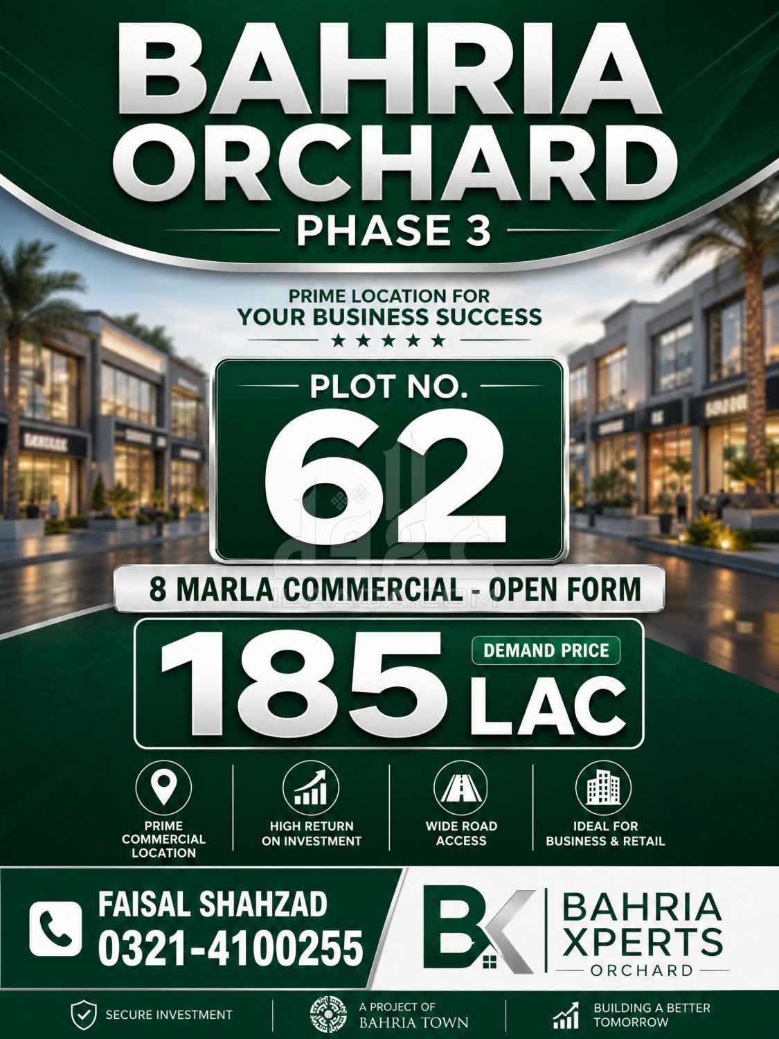 8 Marla Plot for sale in Phase 3 Commercial, Bahria Orchard, Lahore - (ID-15806)