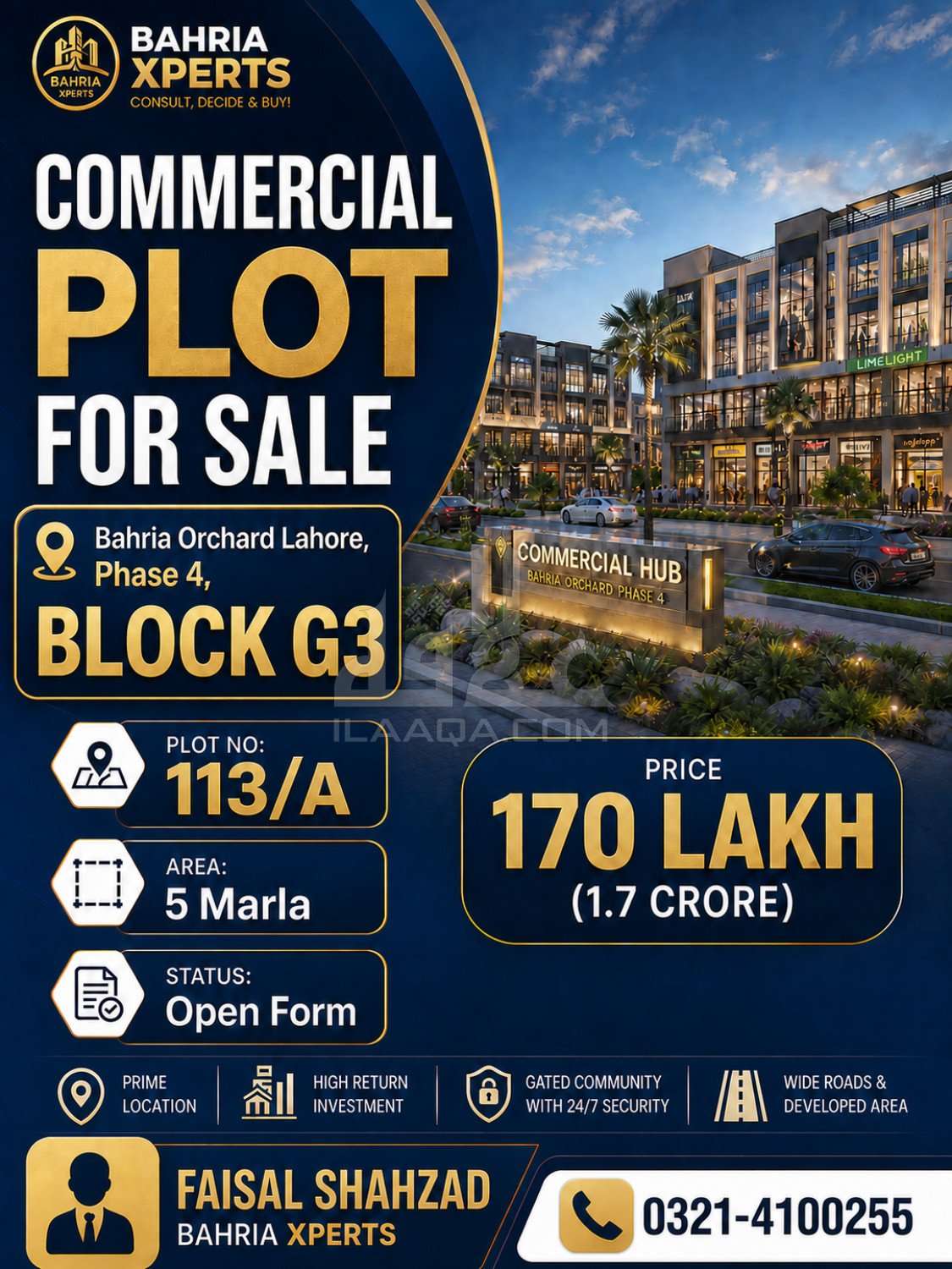 5 Marla Plot for sale in Phase 4 - G3 Block, Bahria Orchard, Lahore - (ID-15808)