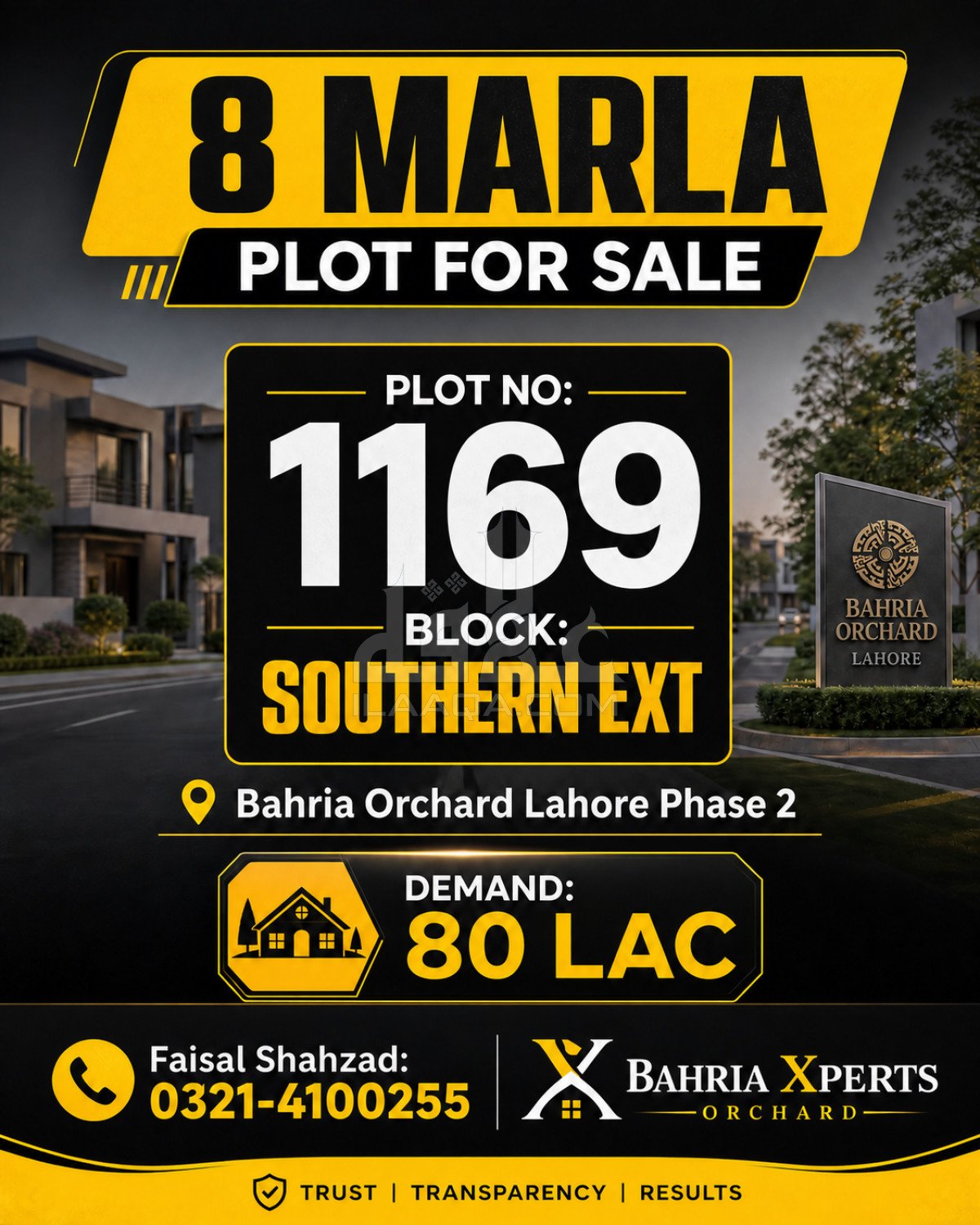 8 Marla Plot for sale in Phase 1 - Southern District, Bahria Orchard, Lahore - (ID-15809)