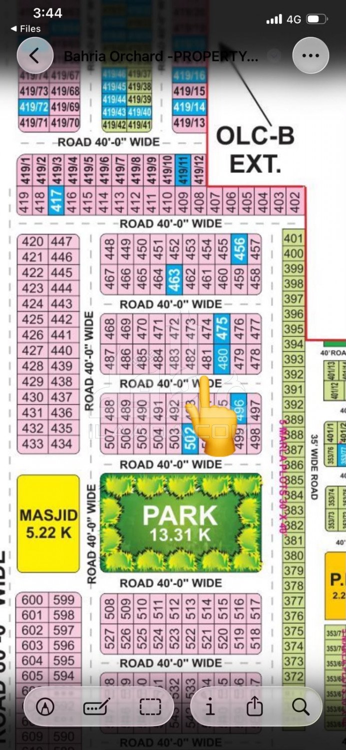 8 Marla Plot for sale in OLC-B Block, Bahria Orchard, Lahore - (ID-15830)