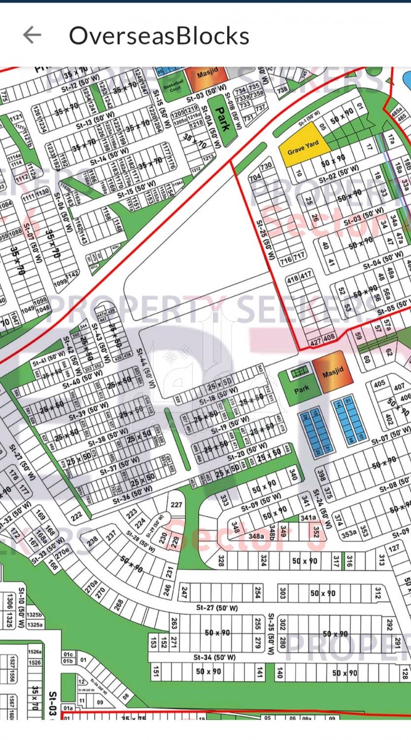 5.5 Marla Plot for sale in Overseas 5, Bahria Town Phase 8, Rawalpindi - (ID-15851)