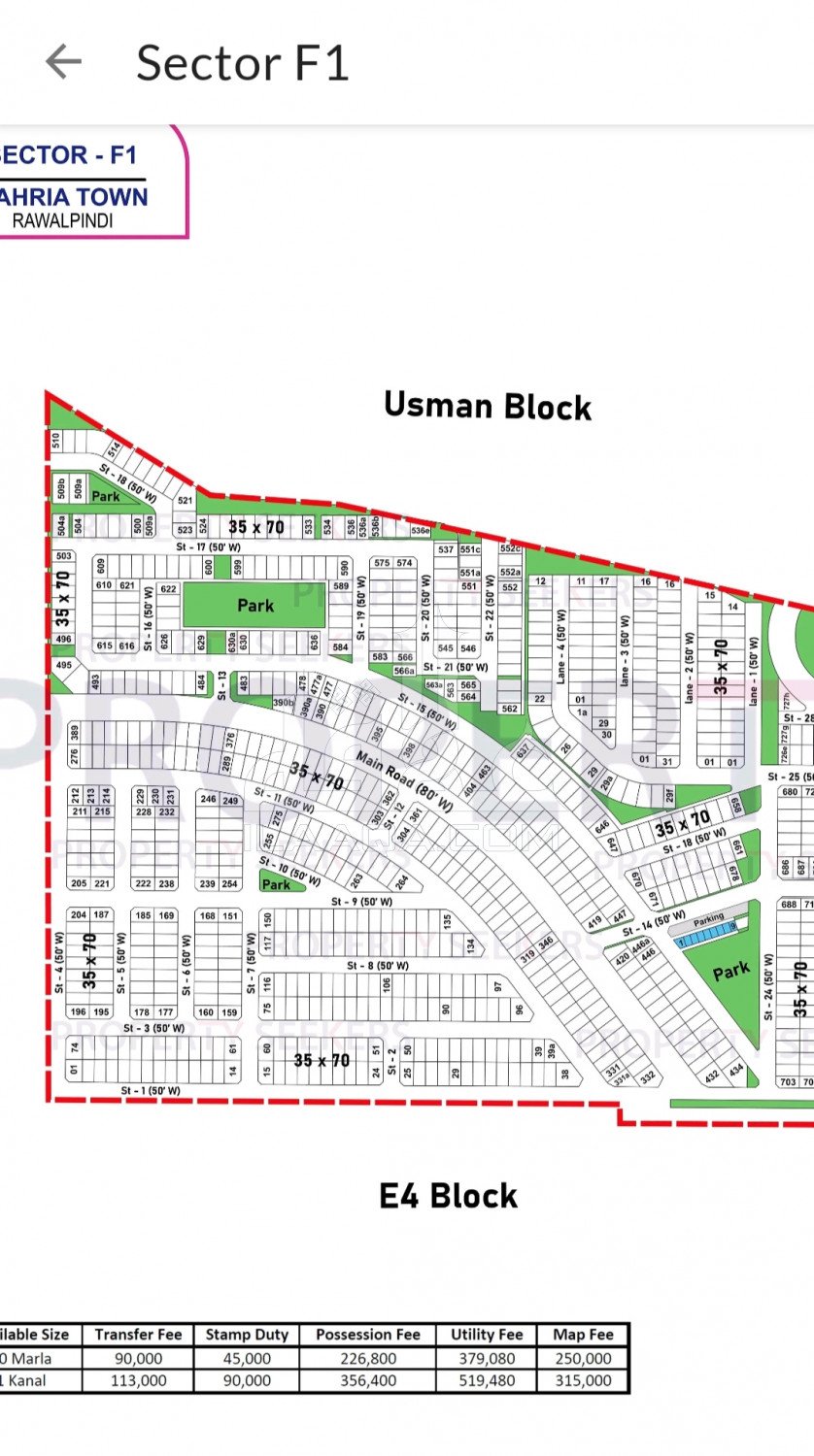 10 Marla Plot for sale in Sector F1, Bahria Town Phase 8, Rawalpindi - (ID-15853)