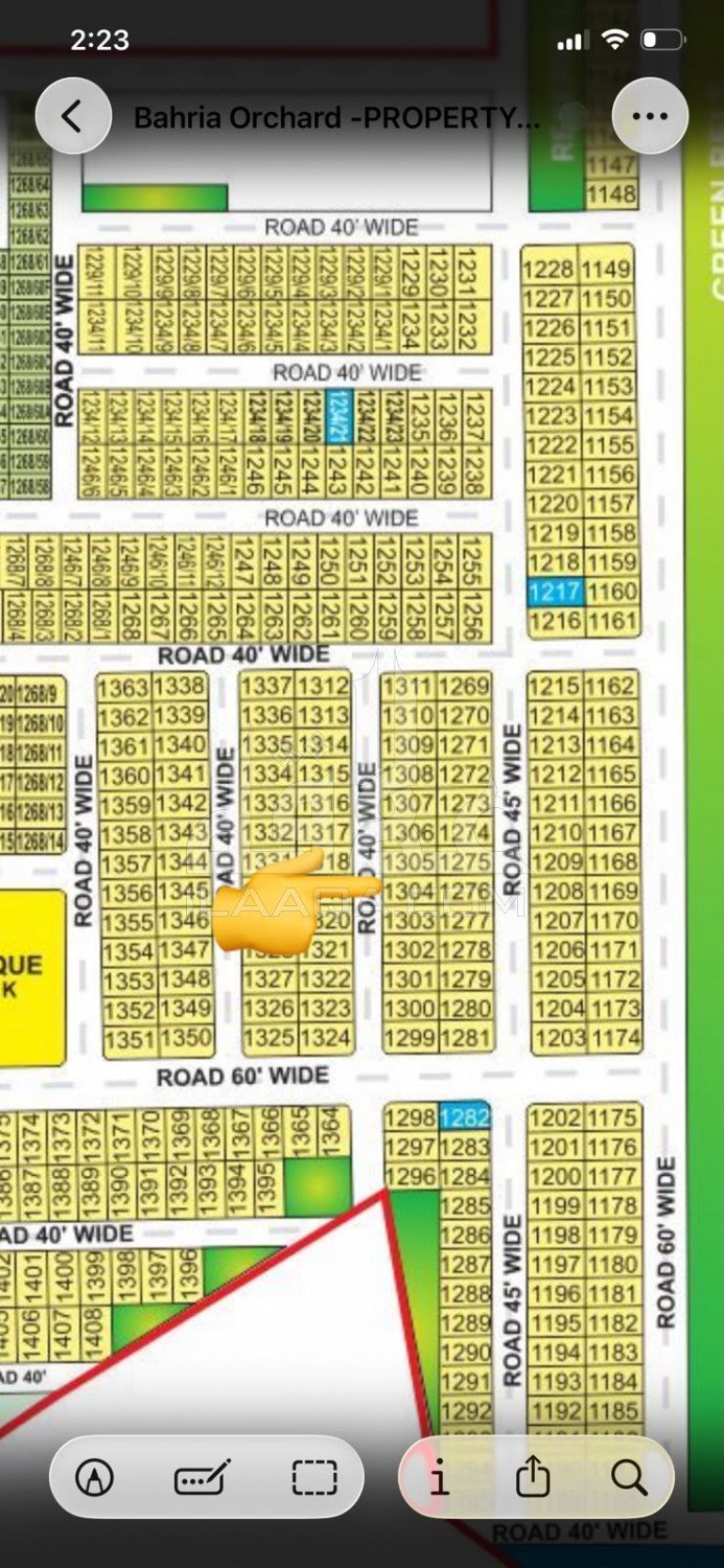 10 Marla Plot for sale in Phase 4 - G6 Block, Bahria Orchard, Lahore - (ID-15881)
