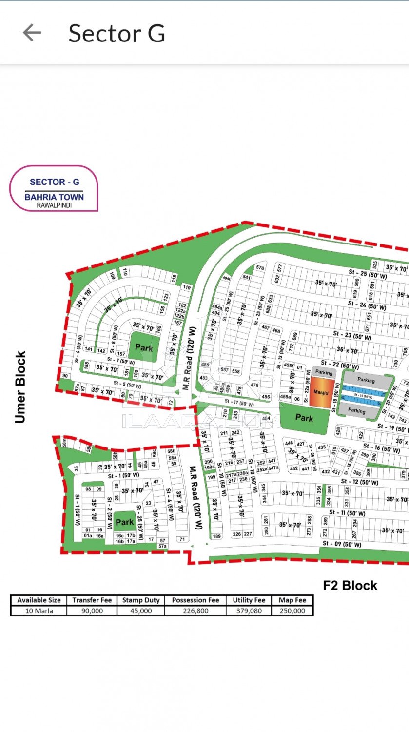 12 Marla Plot for sale in Sector G, Bahria Town Phase 8, Rawalpindi - (ID-15972)