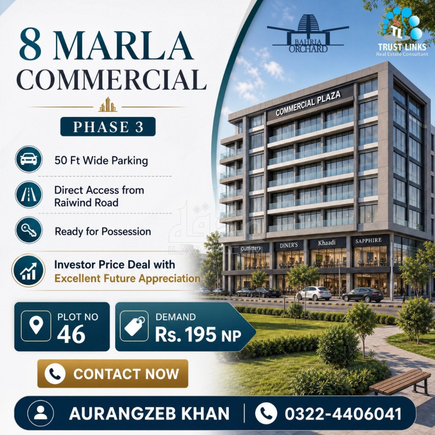 8 Marla Plot for sale in Phase 3, Bahria Orchard, Lahore - (ID-15981)