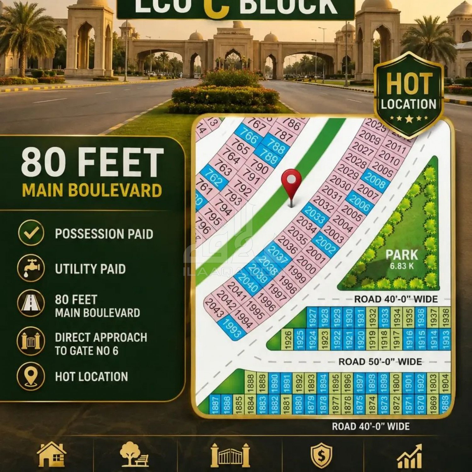 8 Marla Plot for sale in Phase 2 - C Block, Bahria Orchard, Lahore - (ID-16116)