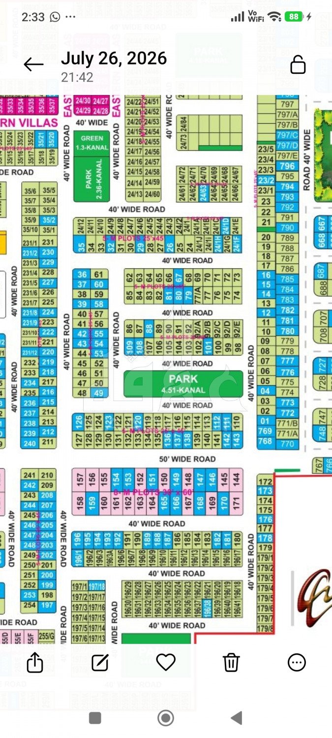 5 Marla Plot for sale in Phase 1 - Eastern District Ext. II, Bahria Orchard, Lahore - (ID-16121)