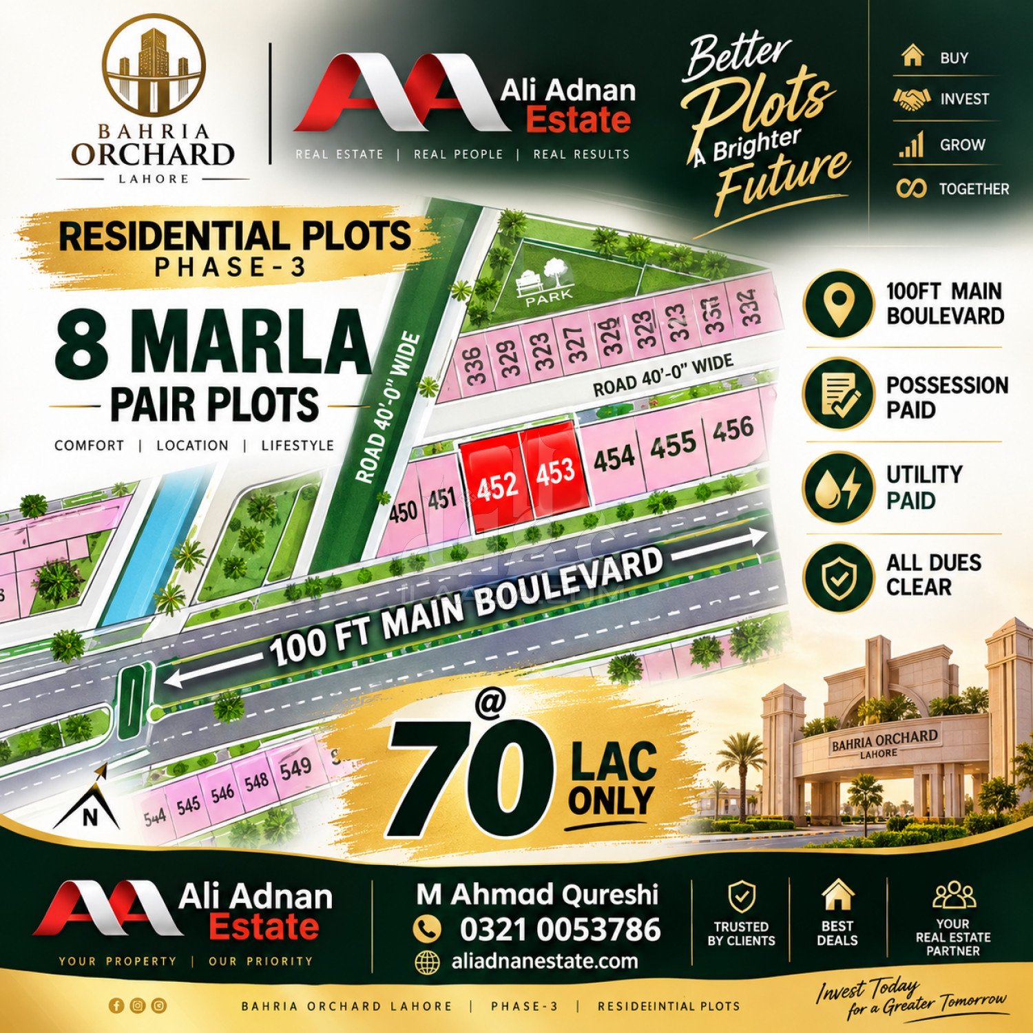 8 Marla Plot for sale in Phase 3, Bahria Orchard, Lahore - (ID-16151)