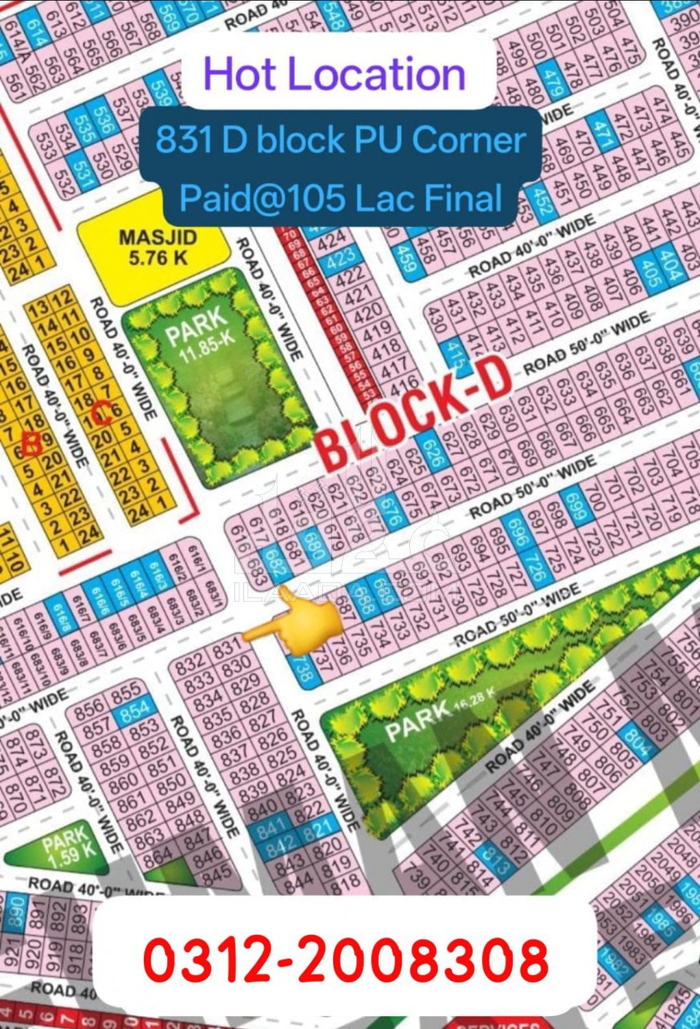 8 Marla Plot for sale in Phase 2 - D Block, Bahria Orchard, Lahore - (ID-16172)