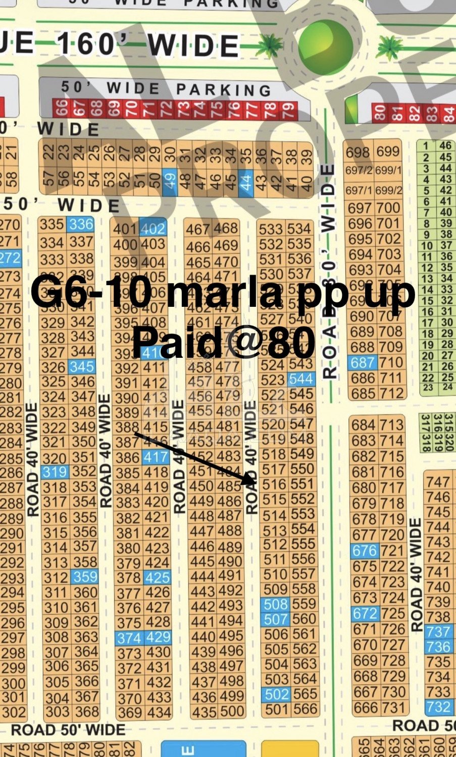 10 Marla Plot for sale in Phase 4 - G6 Block, Bahria Orchard, Lahore - (ID-16189)