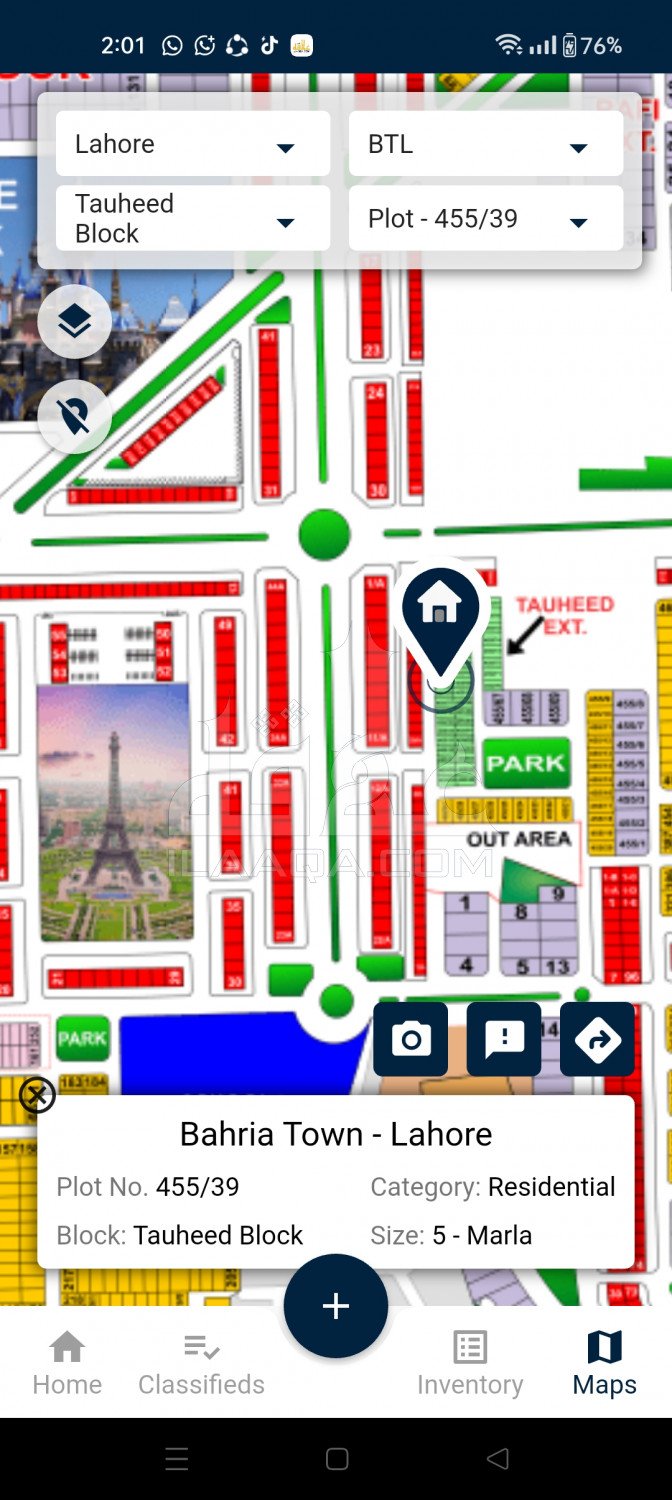 5 Marla Plot for sale in Sector F - Tauheed Block, Bahria Town, Lahore - (ID-16192)