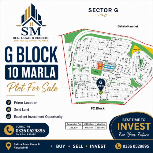 10 Marla Plot for sale in Sector G, Bahria Town Phase 8, Rawalpindi - (ID-16249)