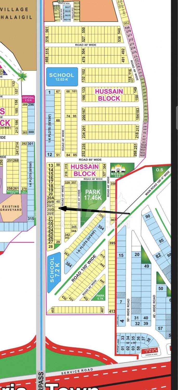 10 Marla Plot for sale in Sector C - Nargis/Hussain Block, Bahria Town, Lahore - (ID-16285)