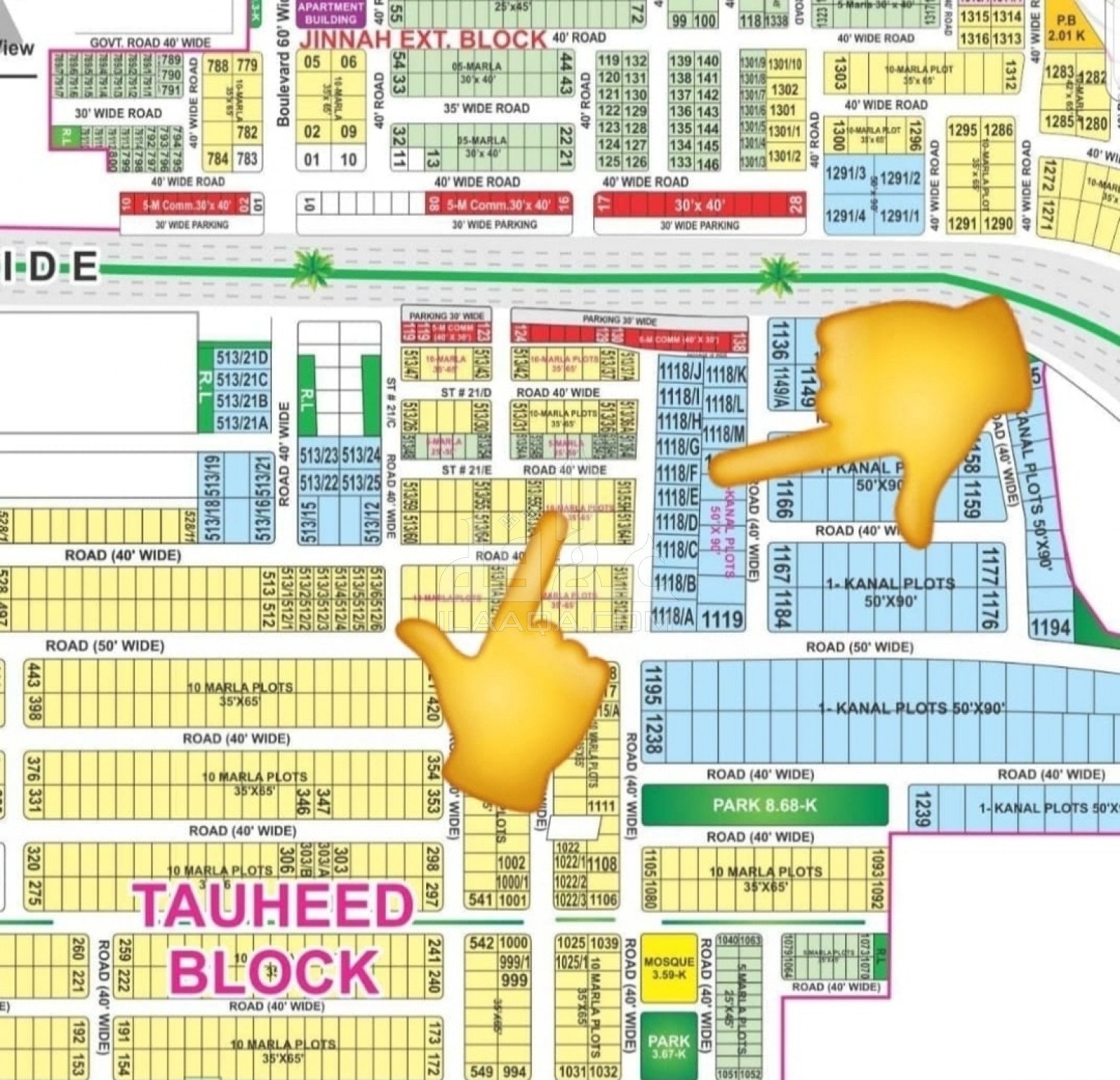 1 Kanal Plot for sale in Sector F - Tauheed Block, Bahria Town, Lahore - (ID-16322)