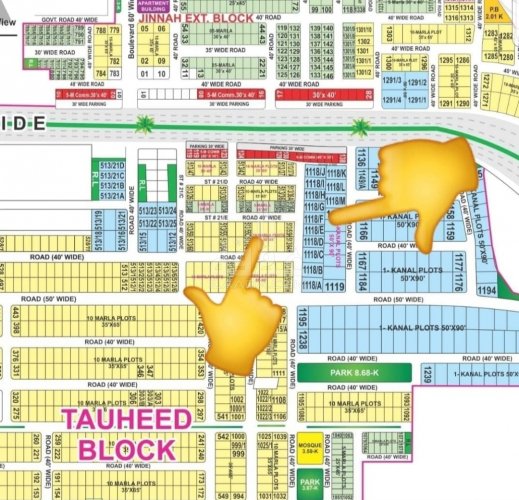 1 Kanal Plot for sale in Sector F - Tauheed Block, Bahria Town, Lahore - (ID-16322)