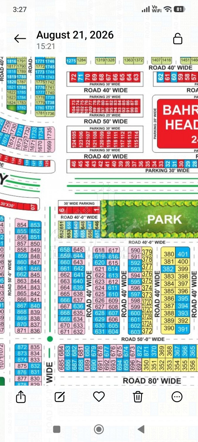 8 Marla Plot for sale in Phase 1 - Southern District, Bahria Orchard, Lahore - (ID-16389)