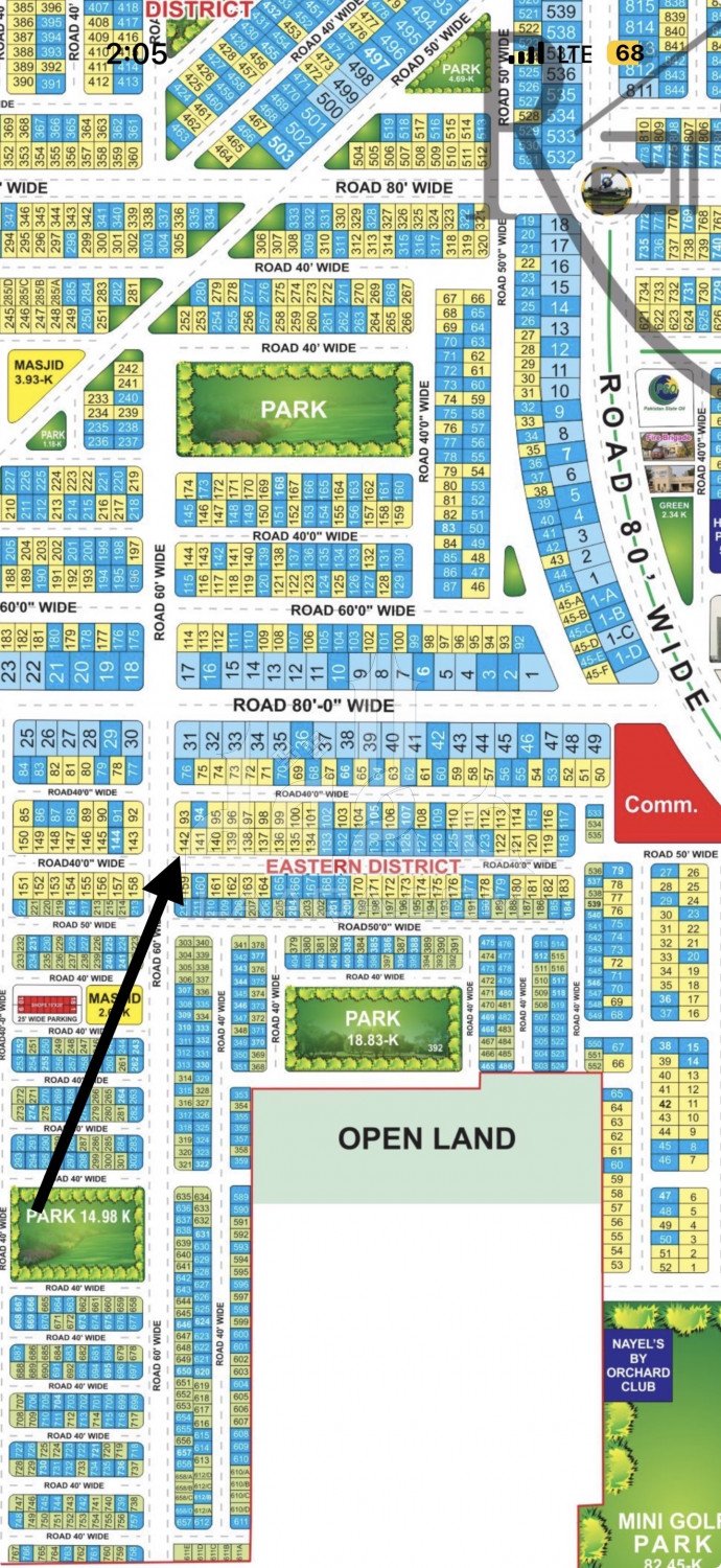 11 Marla Plot for sale in Phase 1 - Eastern District, Bahria Orchard, Lahore - (ID-16417)