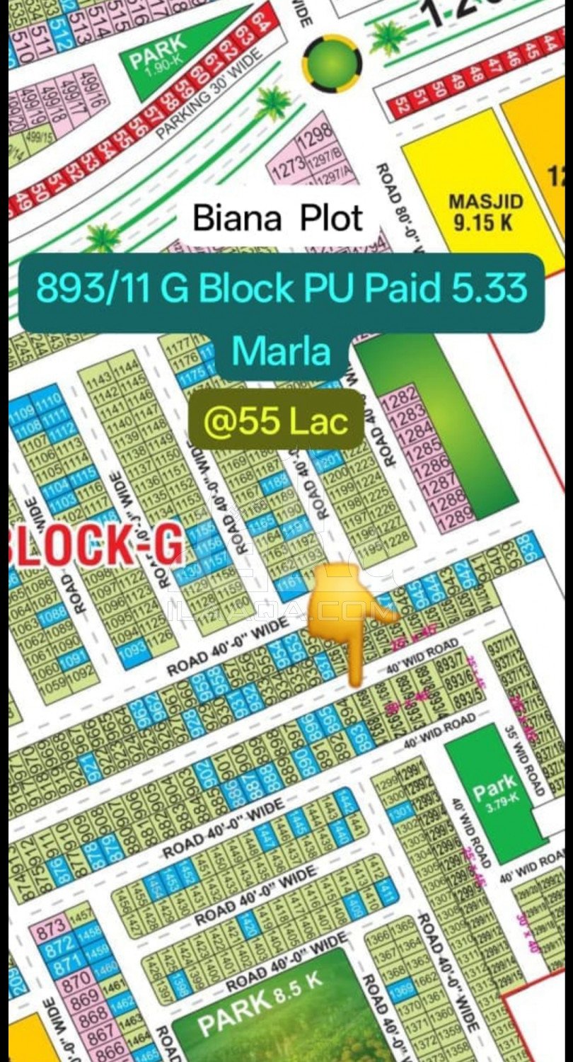 5.33 Marla Plot for sale in Phase 2 - G Block, Bahria Orchard, Lahore - (ID-16423)