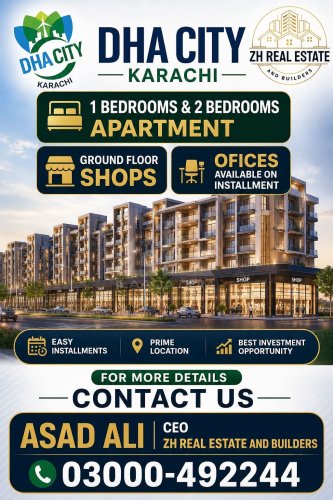 900 Sq. Feet Apartment for sale in Sector 1, DHA City Karachi, Karachi - (ID-16434)
