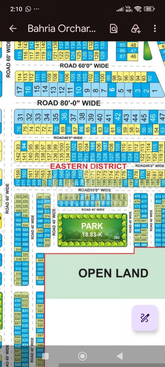 11 Marla Plot for sale in Phase 1 - Eastern District, Bahria Orchard, Lahore - (ID-16443)