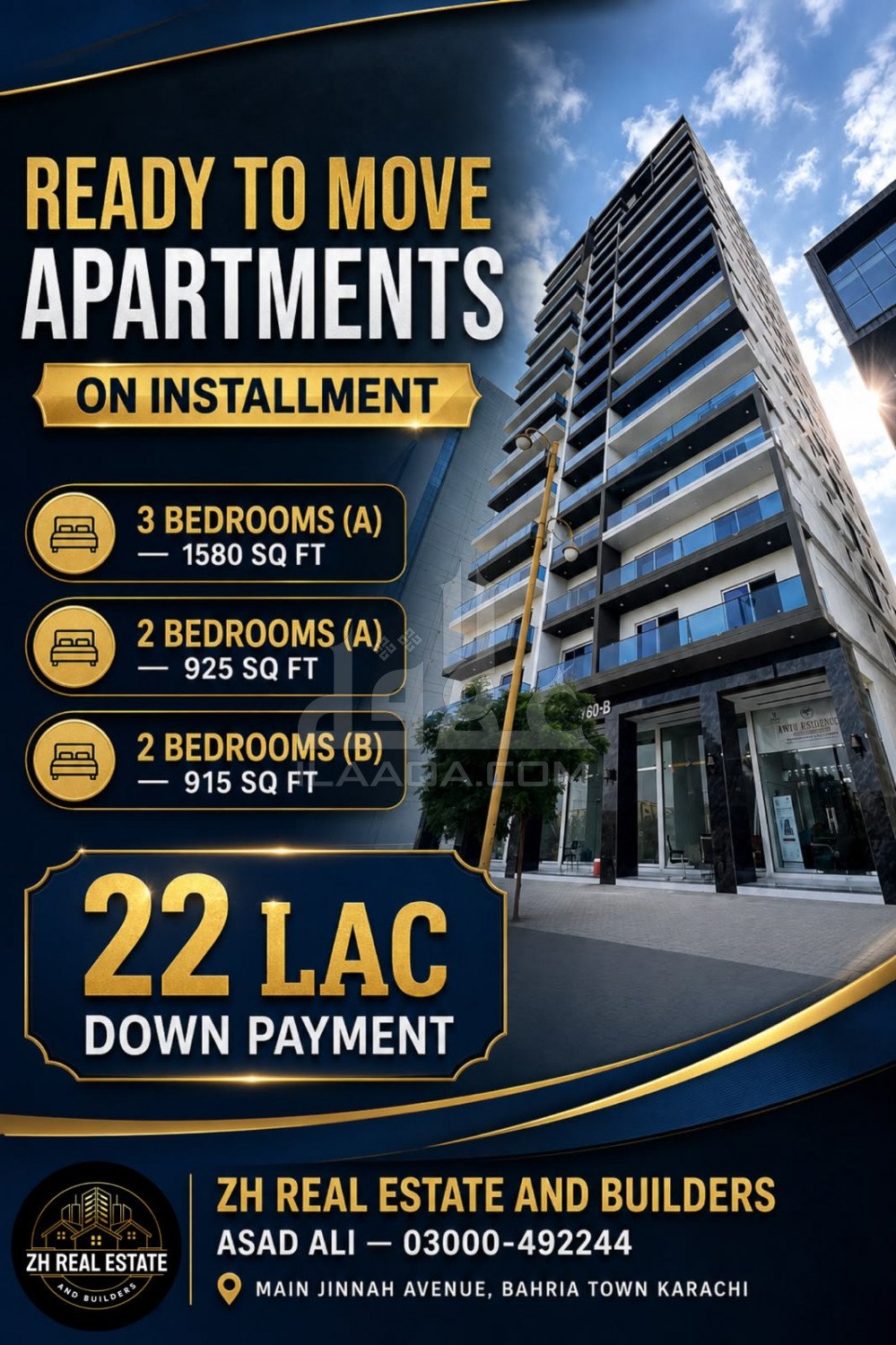 915 Sq. Feet Apartment for sale in Jinnah Avenue Commercial, Bahria Town, Karachi - (ID-16519)
