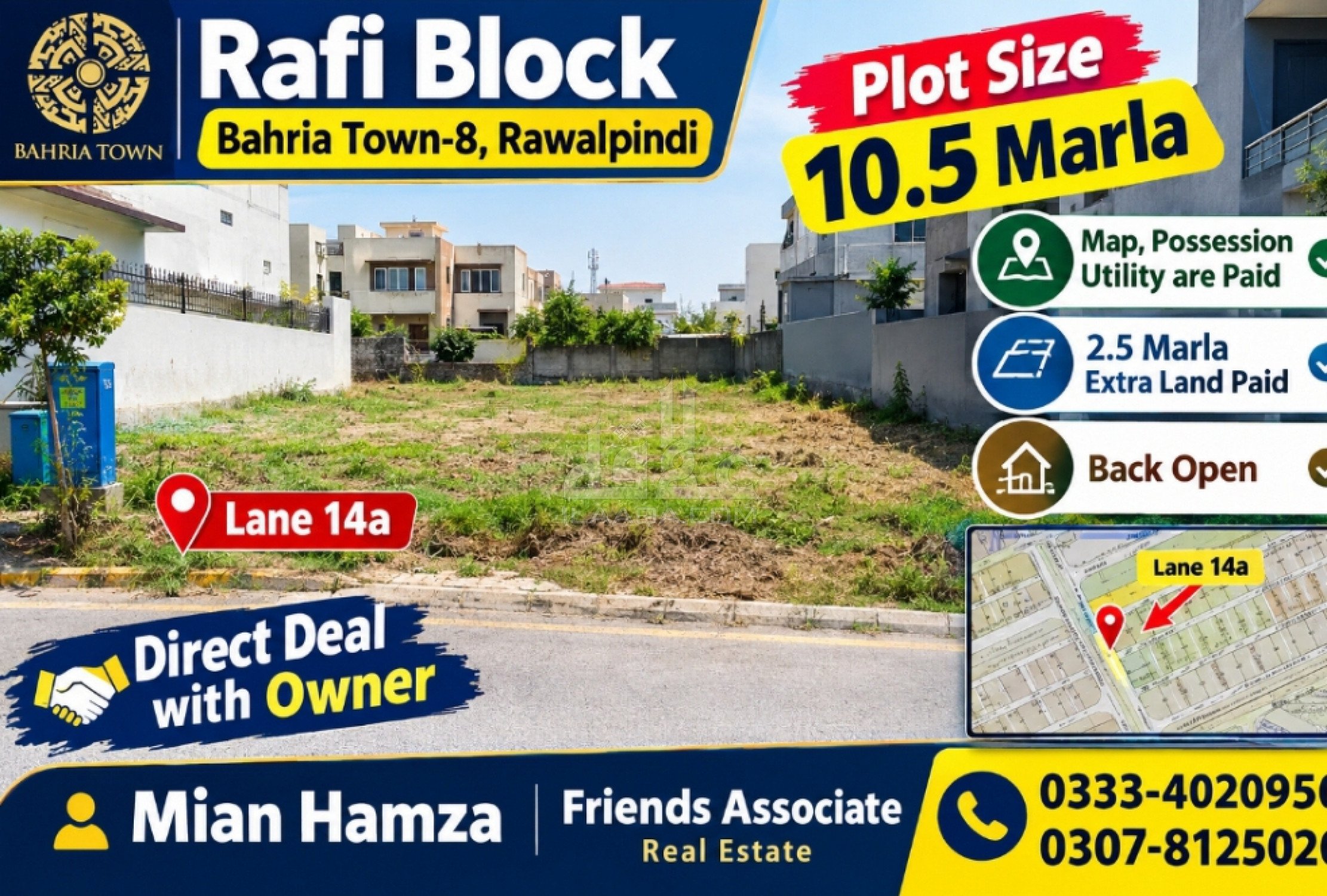 10.5 Marla Plot for sale in Safari Valley - Rafi Block, Bahria Town Phase 8, Rawalpindi - (ID-16530)