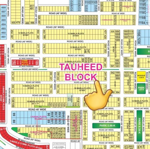 10 Marla Plot for sale in Sector F - Tauheed Block, Bahria Town, Lahore - (ID-16618)