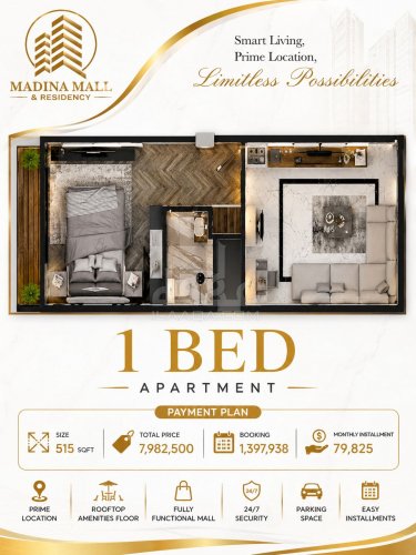 515 Sq. Feet Apartment for rent in Phase 1 - Northern Ext. Commercial, Bahria Orchard, Lahore - (ID-16621)