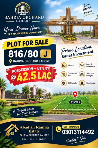 5 Marla Plot for sale in Phase 2 - J Block, Bahria Orchard, Lahore - (ID-16630)