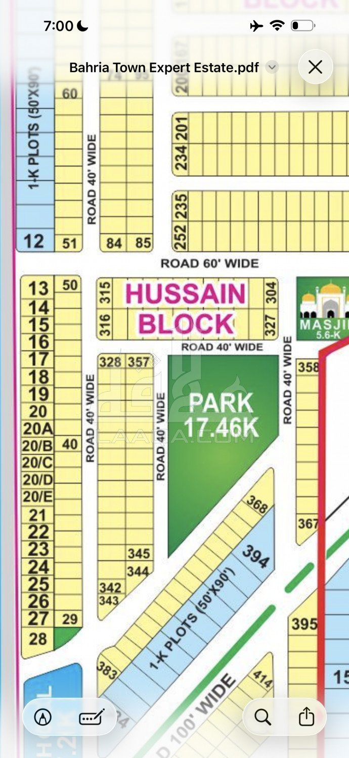 10 Marla Plot for sale in Sector C - Nargis/Hussain Block, Bahria Town, Lahore - (ID-16702)