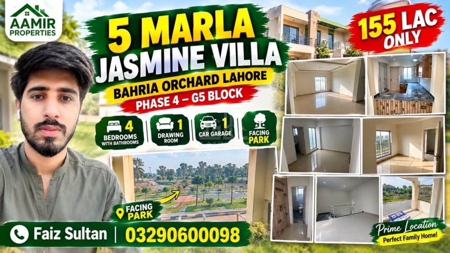 5 Marla Villa for sale in Phase 4 - G5 Block, Bahria Orchard, Lahore - (ID-16711)
