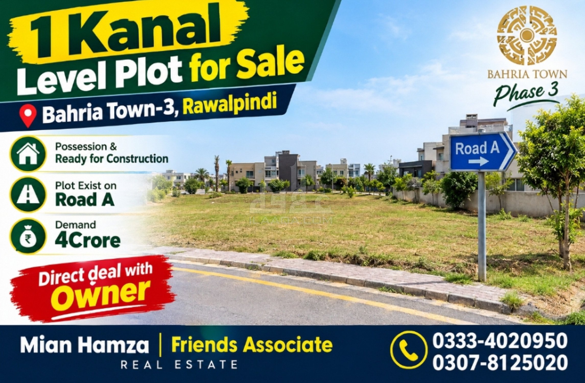1 Kanal Plot for sale in Phase 3, Bahria Town Phase 1-7, Rawalpindi - (ID-16759)