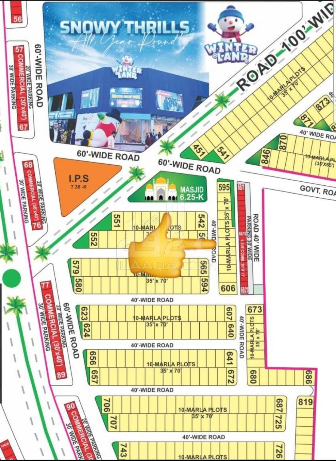 10.8 Marla Plot for sale in Sector F - Ghaznavi Block, Bahria Town, Lahore - (ID-16795)