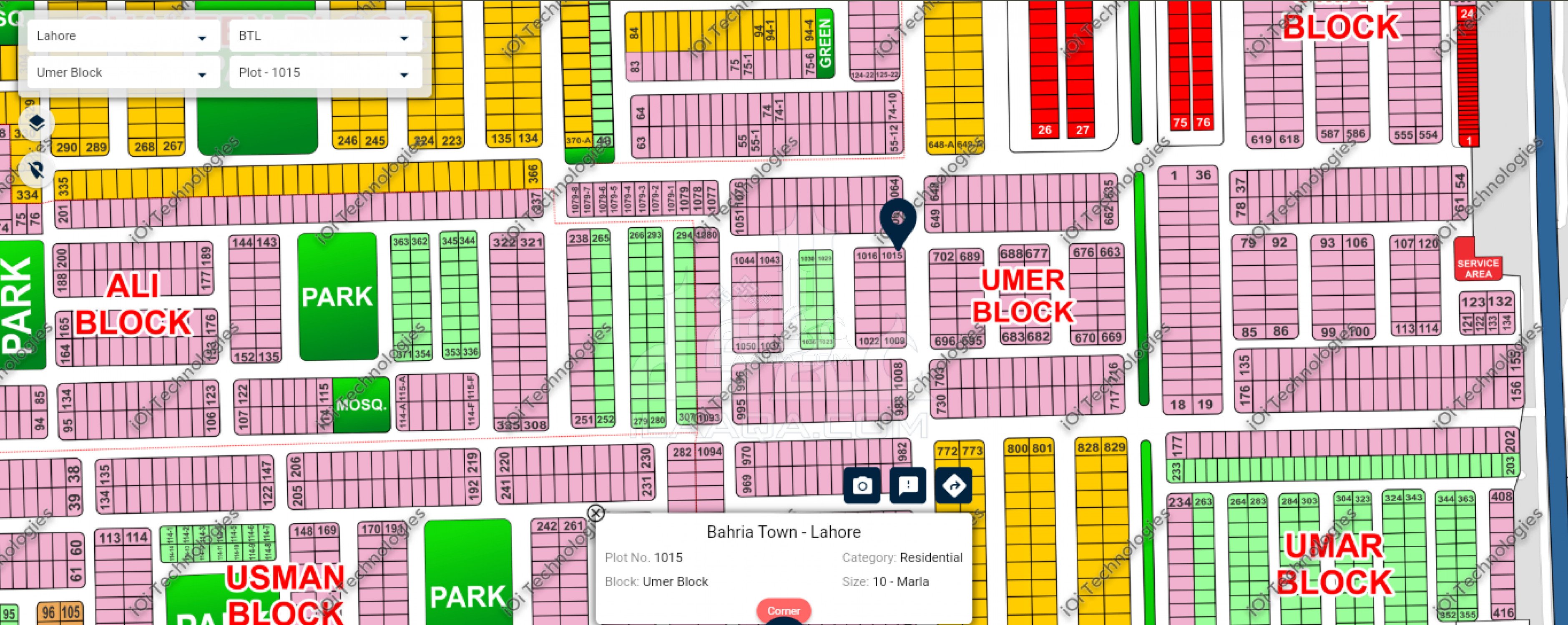 9.33 Marla Plot for sale in Sector B - Umer Block, Bahria Town, Lahore - (ID-16800)