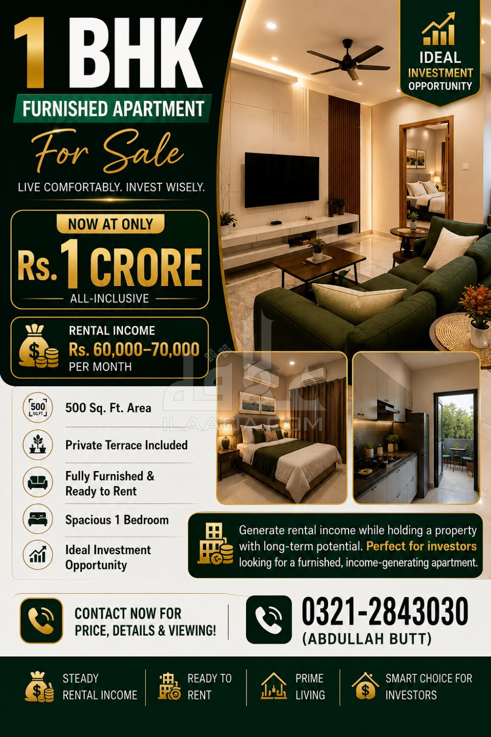 500 Sq. Feet Apartment for sale in Sector E - Iqbal Block, Bahria Town, Lahore - (ID-16804)