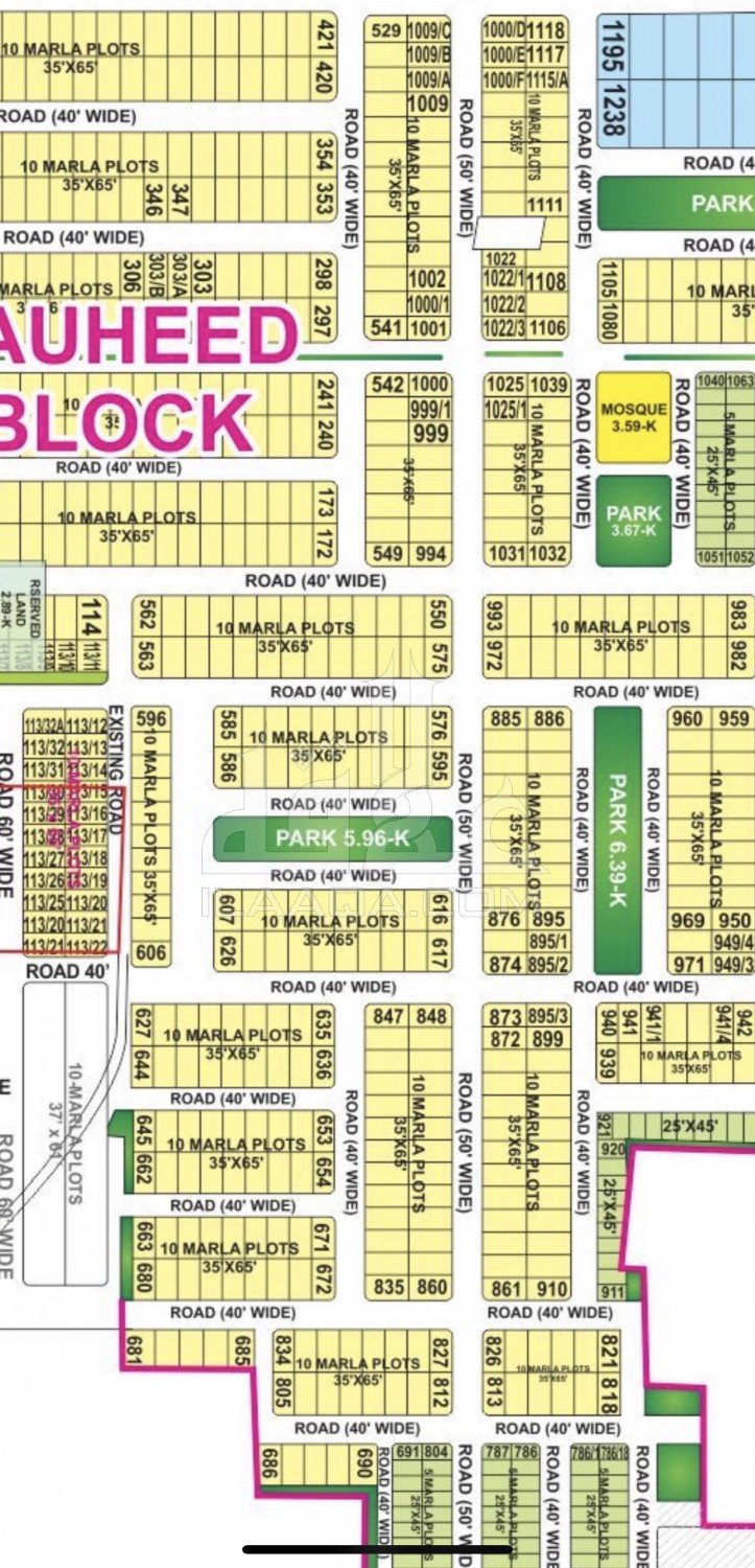 10 Marla Plot for sale in Sector F - Tauheed Block, Bahria Town, Lahore - (ID-16831)