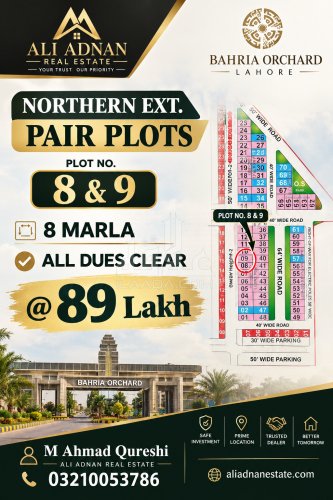 8 Marla Plot for sale in Phase 1 - Northern District Ext., Bahria Orchard, Lahore - (ID-16911)
