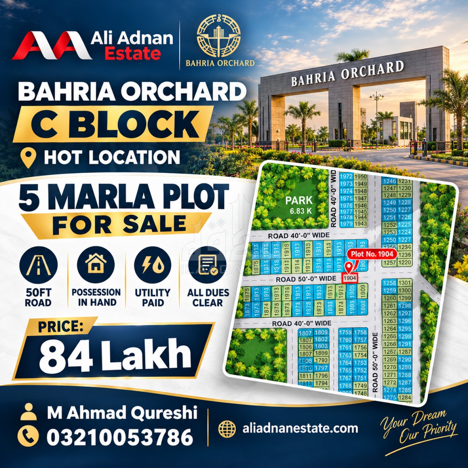 5 Marla Plot for sale in Phase 2 - C Block, Bahria Orchard, Lahore - (ID-16913)