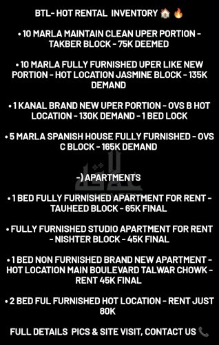 10 Marla House for rent in Bahria Town, Lahore - (ID-16933)