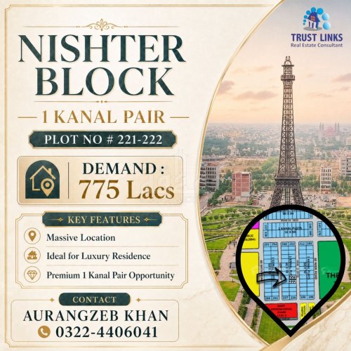 1 Kanal Plot for sale in Sector E - Nishtar Block, Bahria Town, Lahore - (ID-16935)