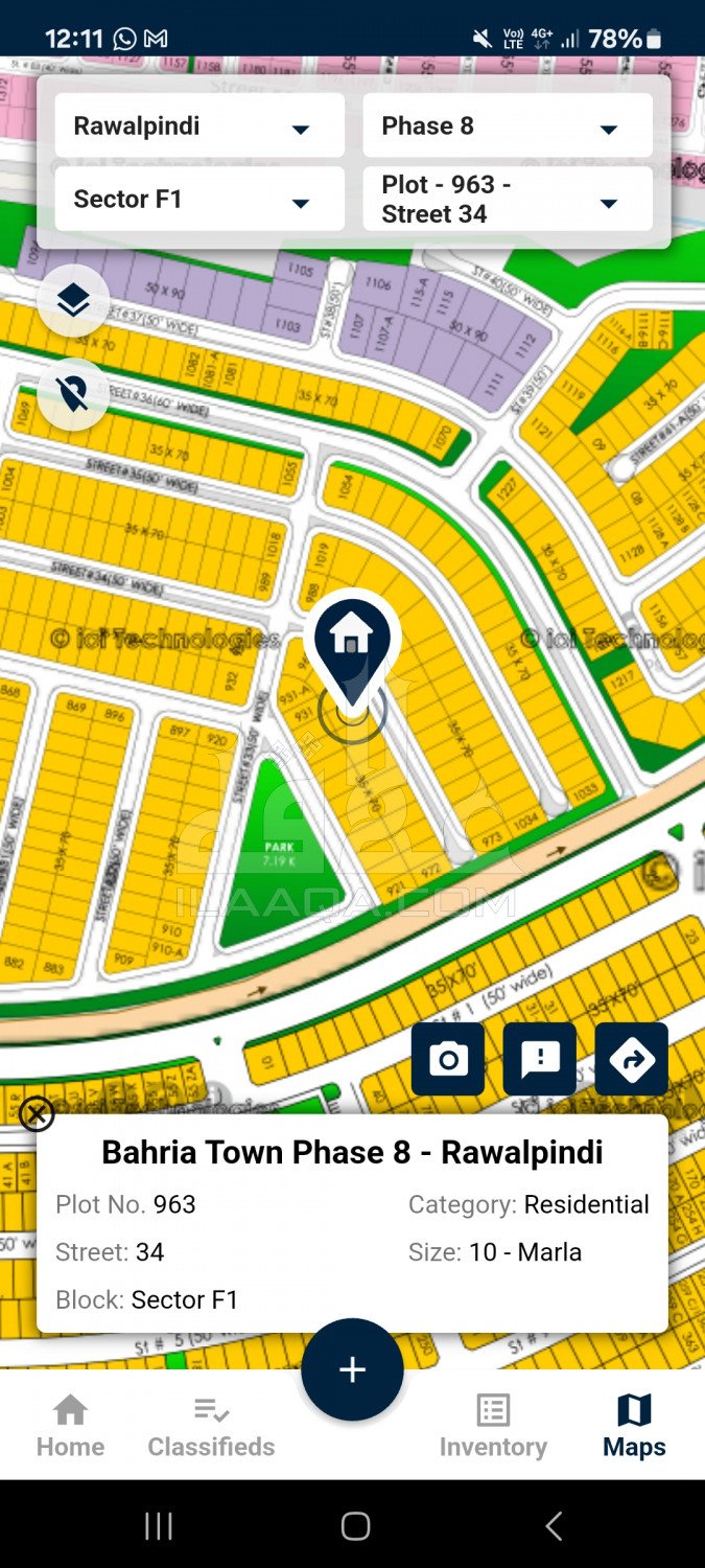 10 Marla Plot for sale in Sector F1, Bahria Town Phase 8, Rawalpindi - (ID-16962)