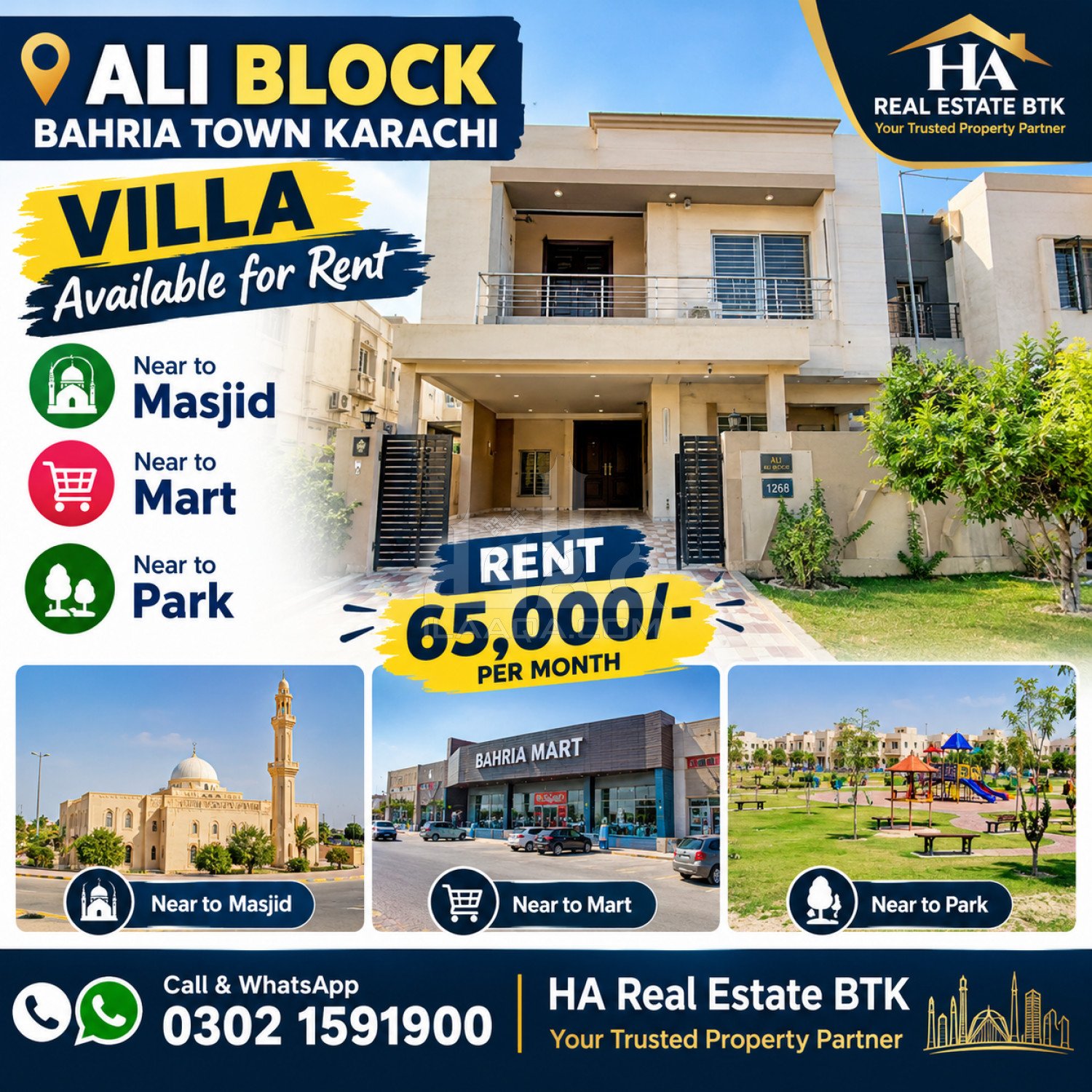 125 Sq. Yards Villa for rent in Precinct 12 - Ali Block, Bahria Town, Karachi - (ID-16966)