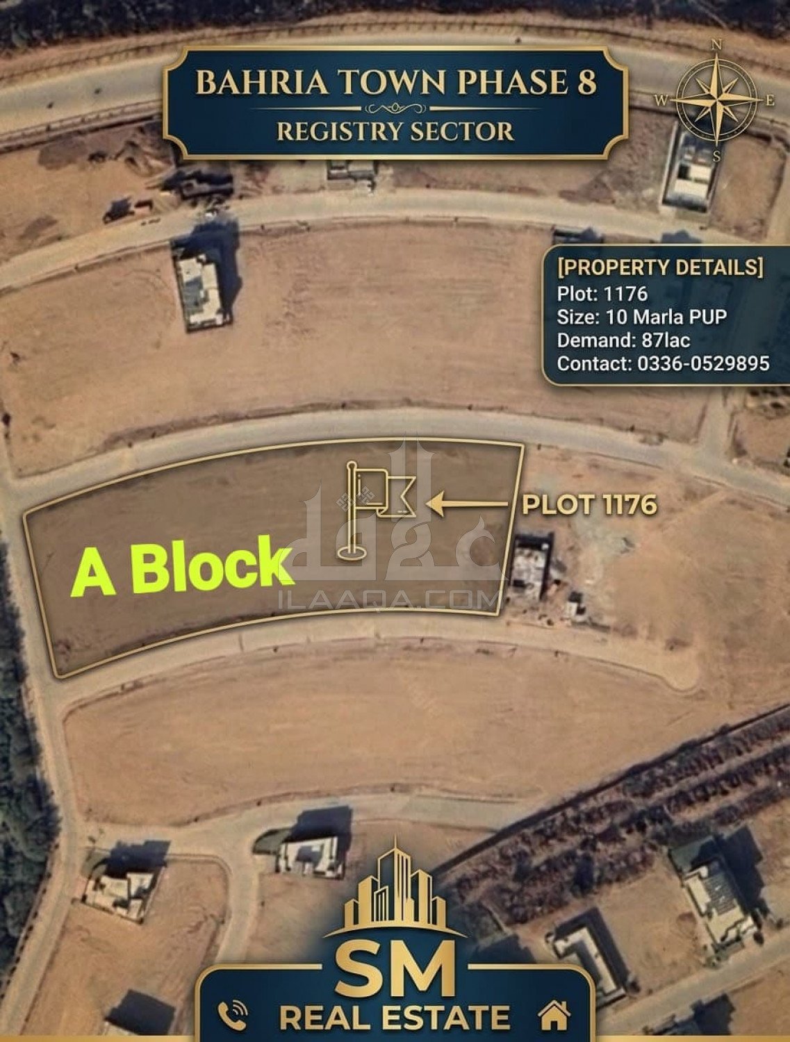 10 Marla Plot for sale in Sector A, Bahria Town Phase 8, Rawalpindi - (ID-16972)