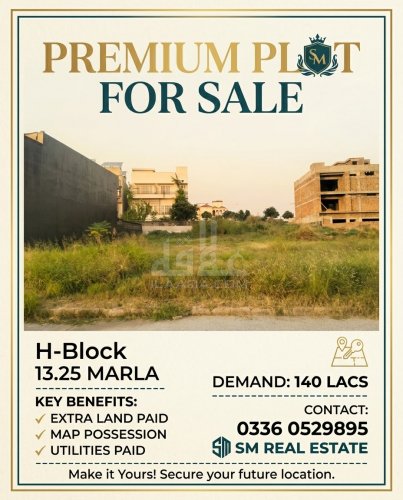 10 Marla Plot for sale in Sector H, Bahria Town Phase 8, Rawalpindi - (ID-16976)