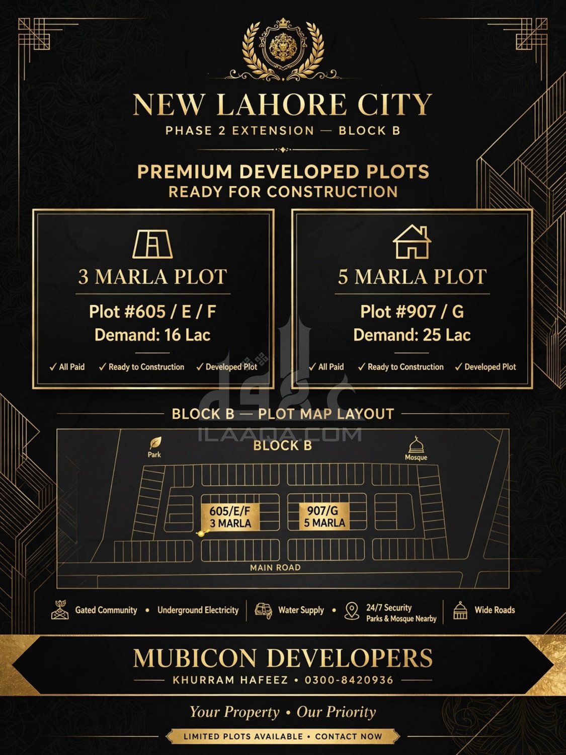 3 Marla Plot for sale in Phase 3 - Block B, New Lahore City, Lahore - (ID-16984)