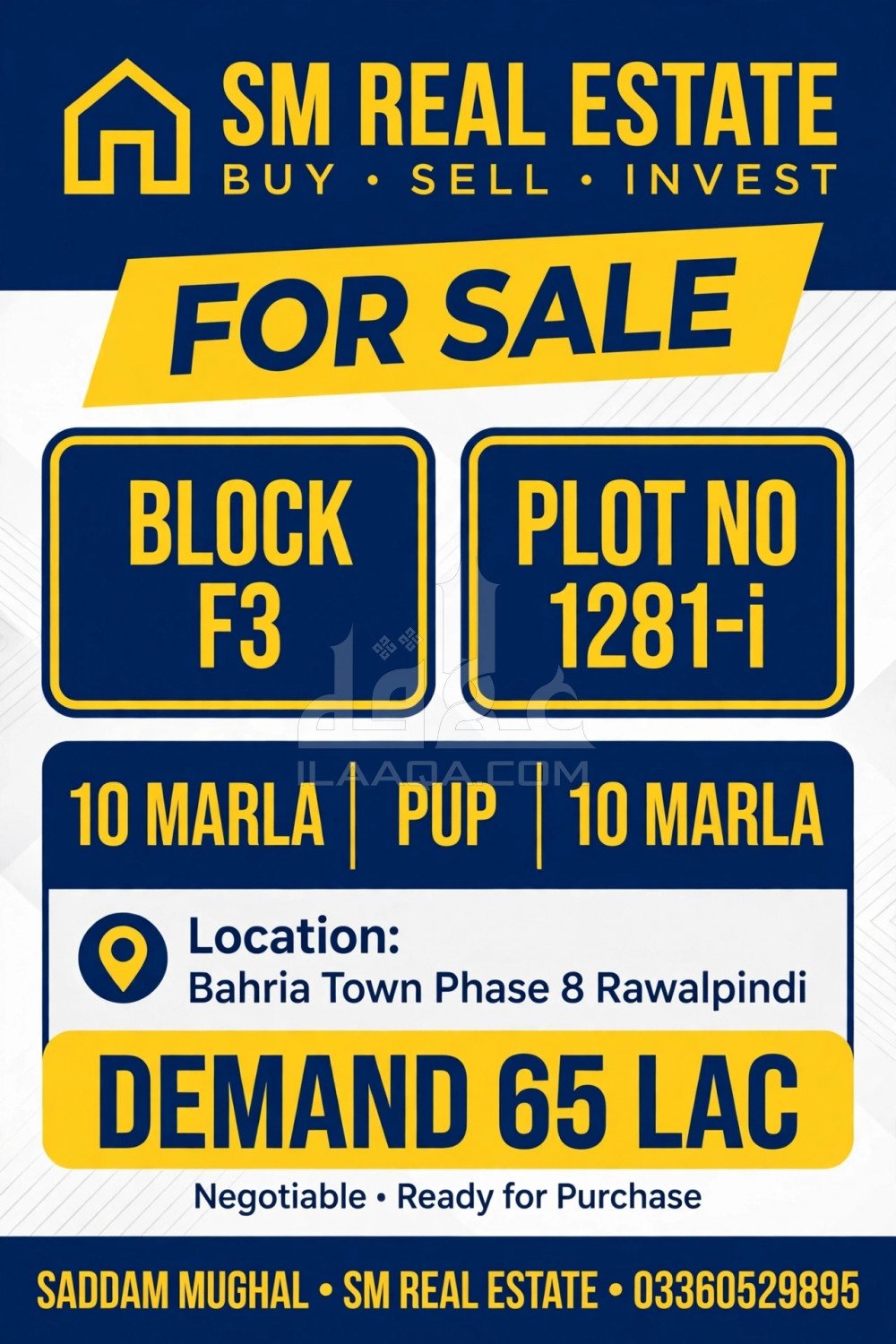 10 Marla Plot for sale in Sector F3, Bahria Town Phase 8, Rawalpindi - (ID-17008)