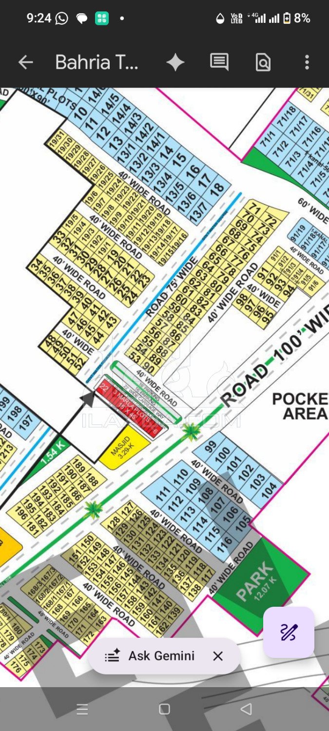 12.15 Marla Plot for sale in Sector F - Ghazi Block, Bahria Town, Lahore - (ID-17023)